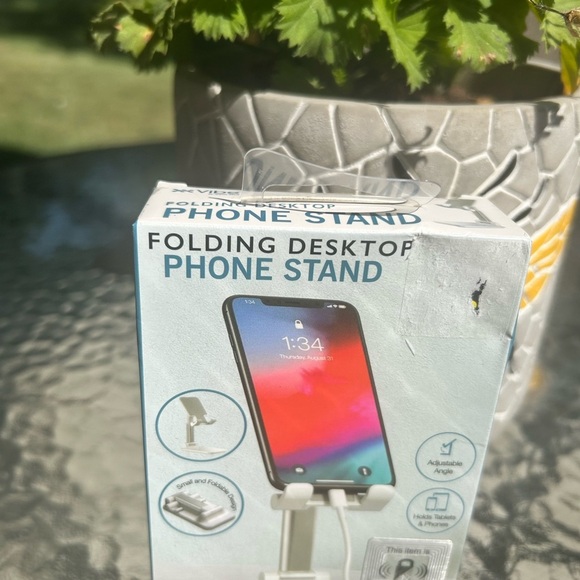 NWT-Vibe White Folding Desktop Phone Stand - Picture 2 of 4